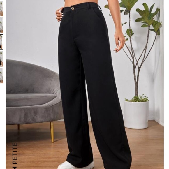 SHEIN PETITE High Waist Slant Pocket Pants - Picture 3 of 5